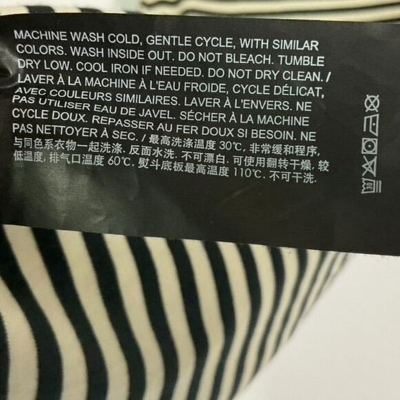 Theory Front Twist Mini Dress In Cream/Black Striped, size P which is a 0/00 - Picture 8 of 8